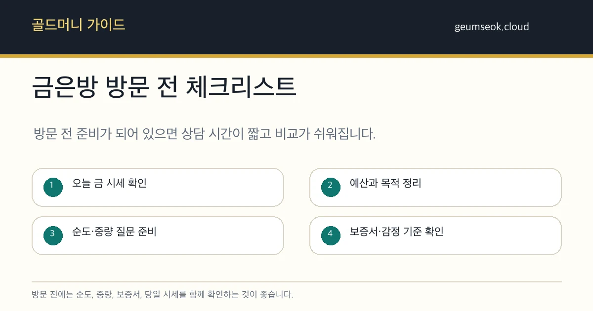 부산 범일동 금은방 방문 전 체크리스트