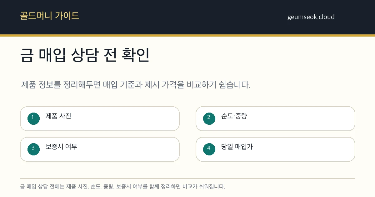 부산에서 금 팔기 전 신분증, 계좌, 제품 사진, 보증서를 준비하는 체크리스트